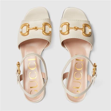 gucci white leather sandals